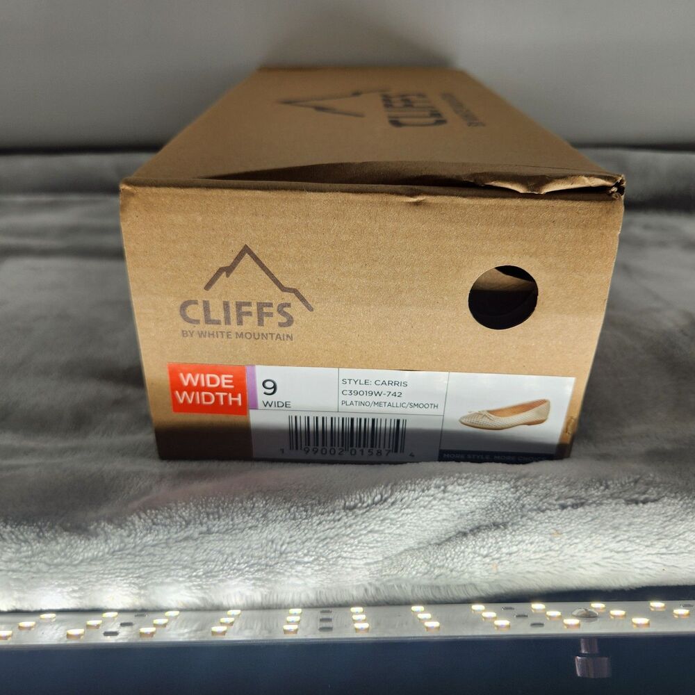 CLIFFS by White Mountain‎ Women's 9W Wide Platino Metallic Smooth Slip On Shoes